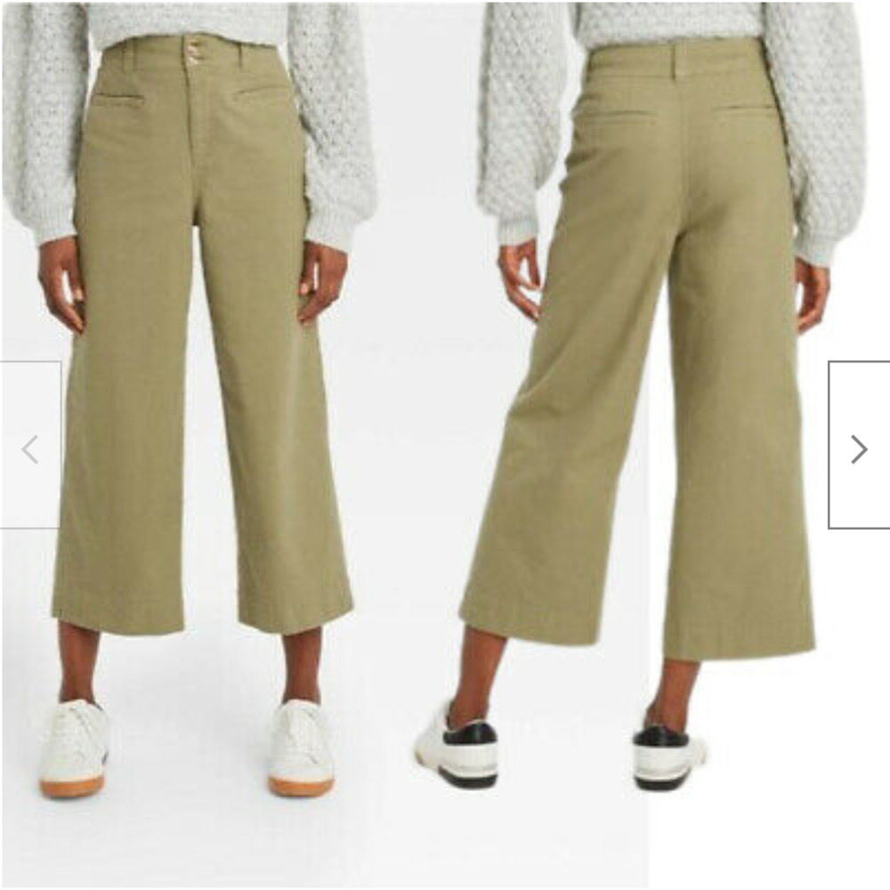 A New Day Wide Cotton Blend Leg High Rise Cropped Pants